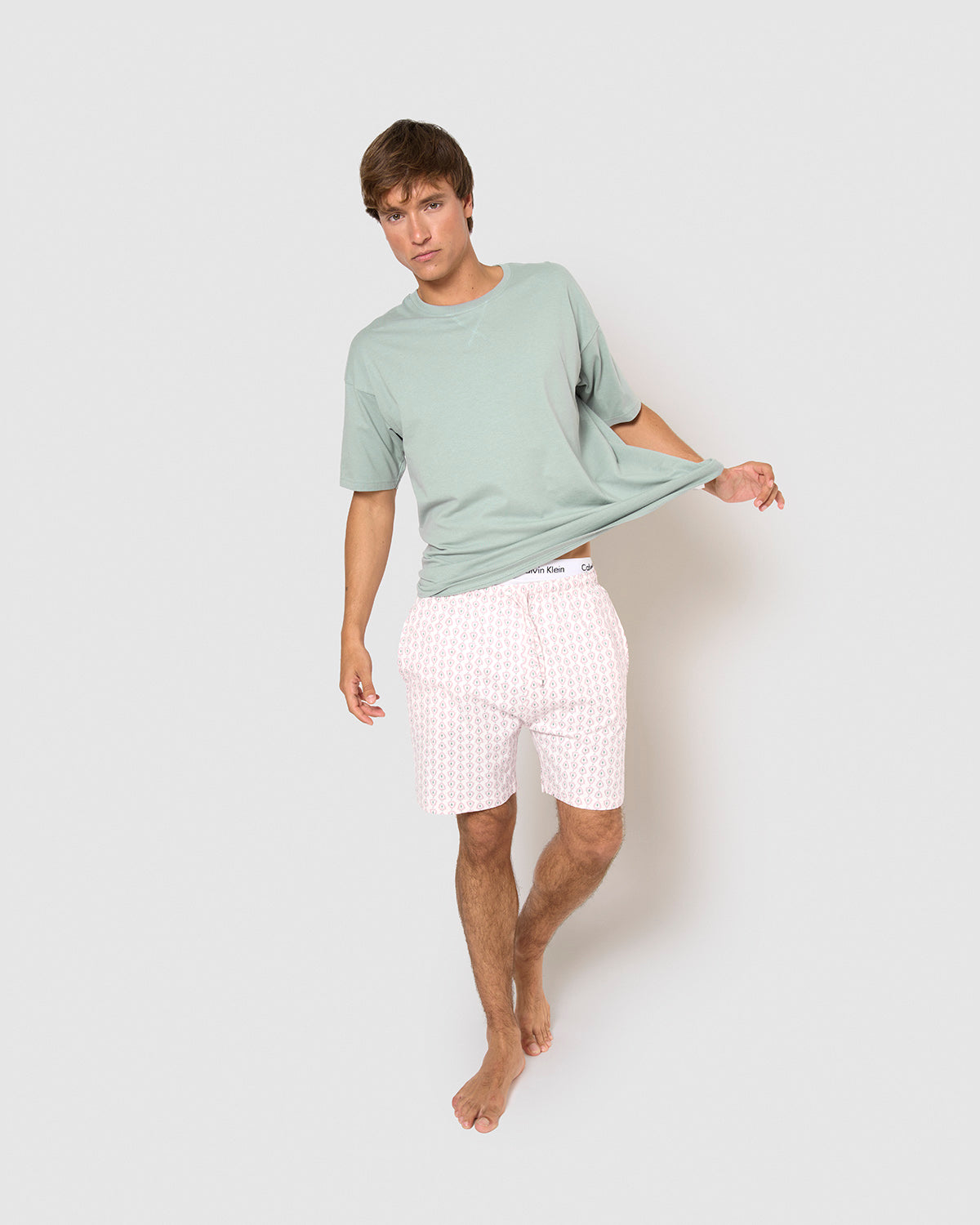 Pijama corto algodón febo agua marina