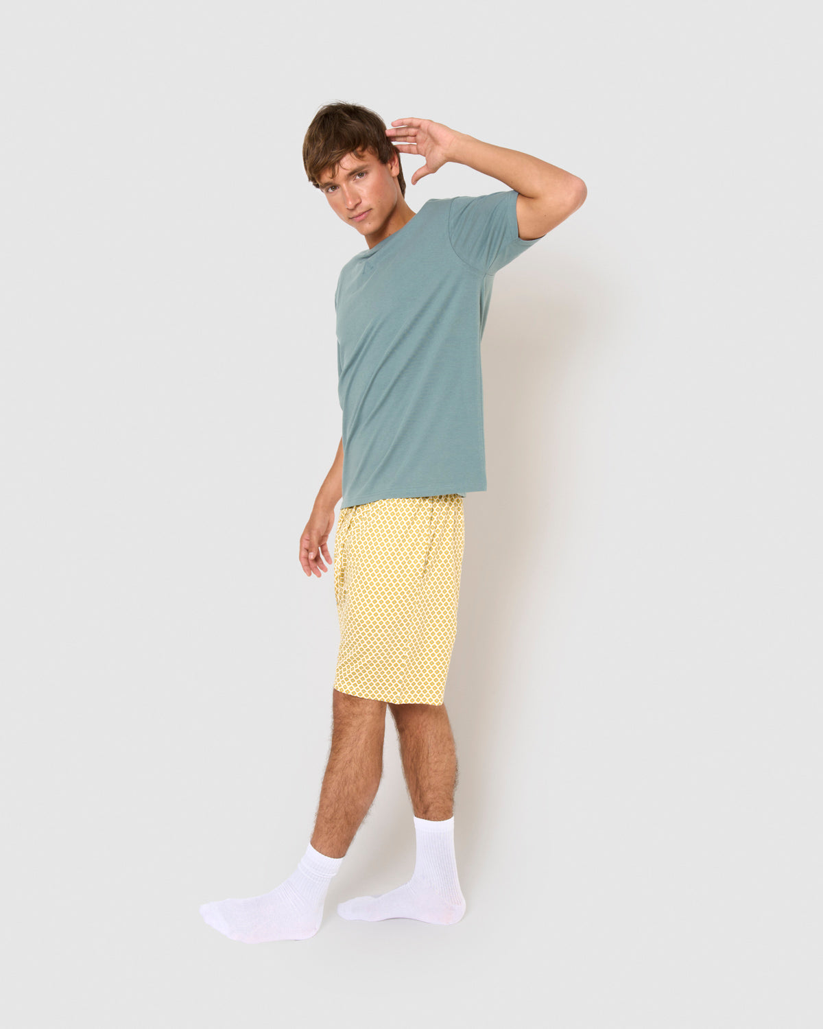 Pigiama corto Iñaki color acqua blu navy