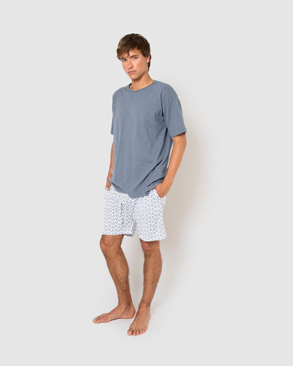 Pijama corto algodón arubi azul