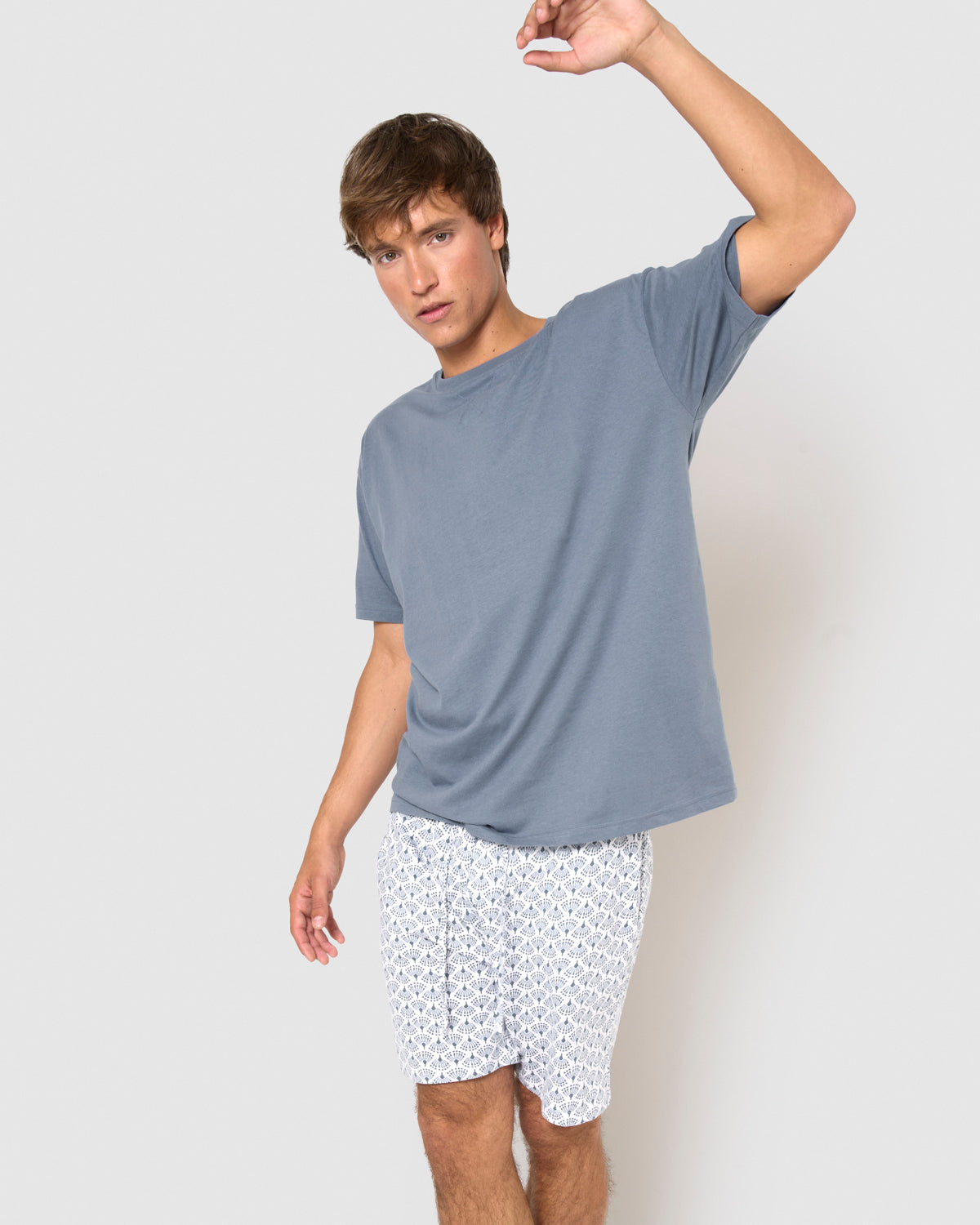 Pijama corto algodón arubi azul