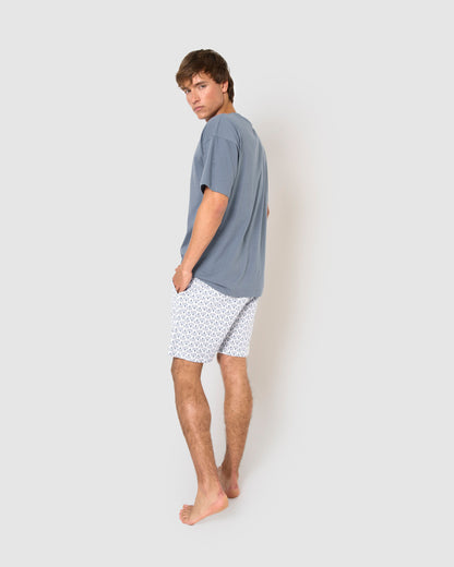 Pijama corto algodón arubi azul
