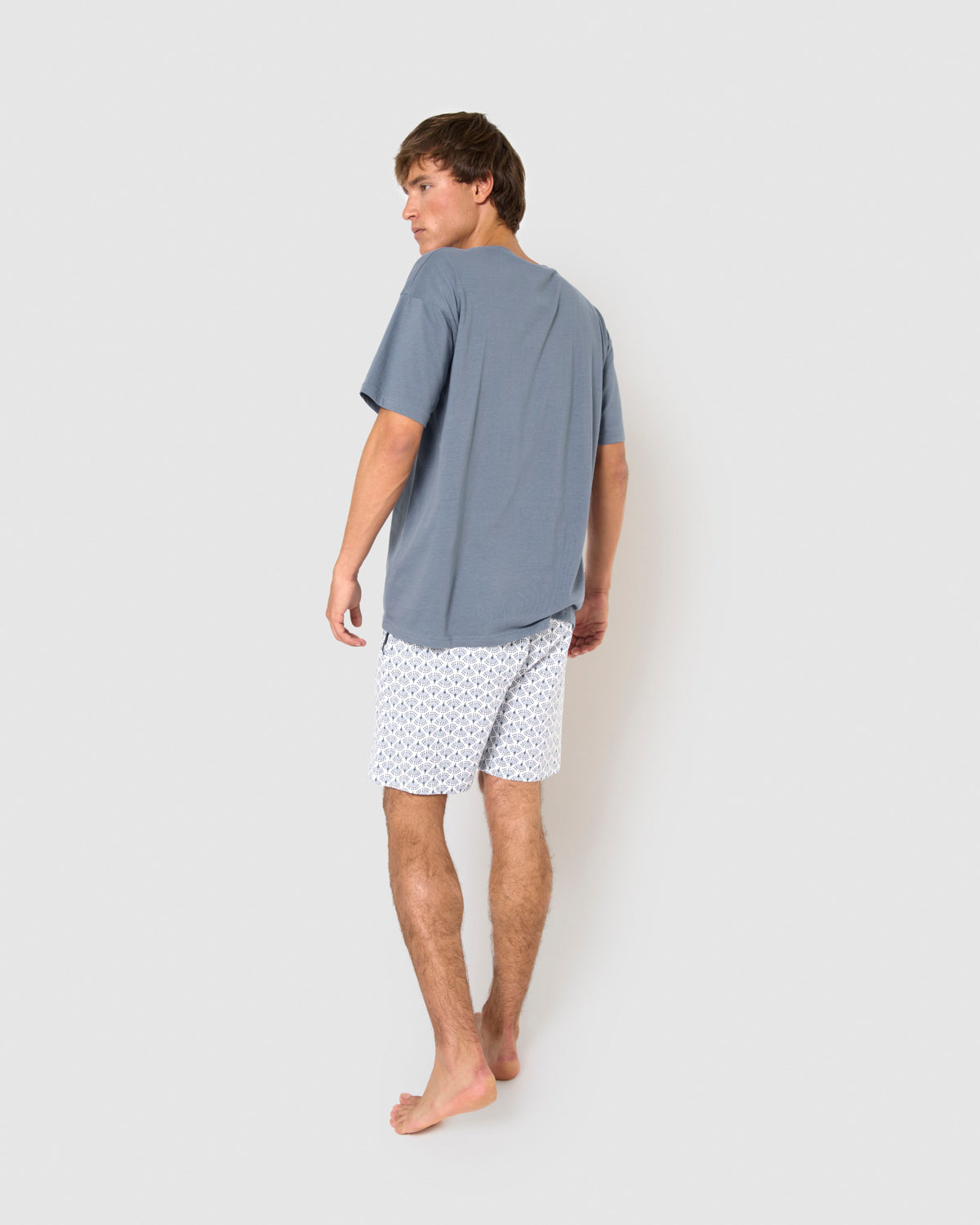 Pijama corto algodón arubi azul