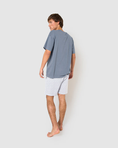 Pijama corto algodón arubi azul