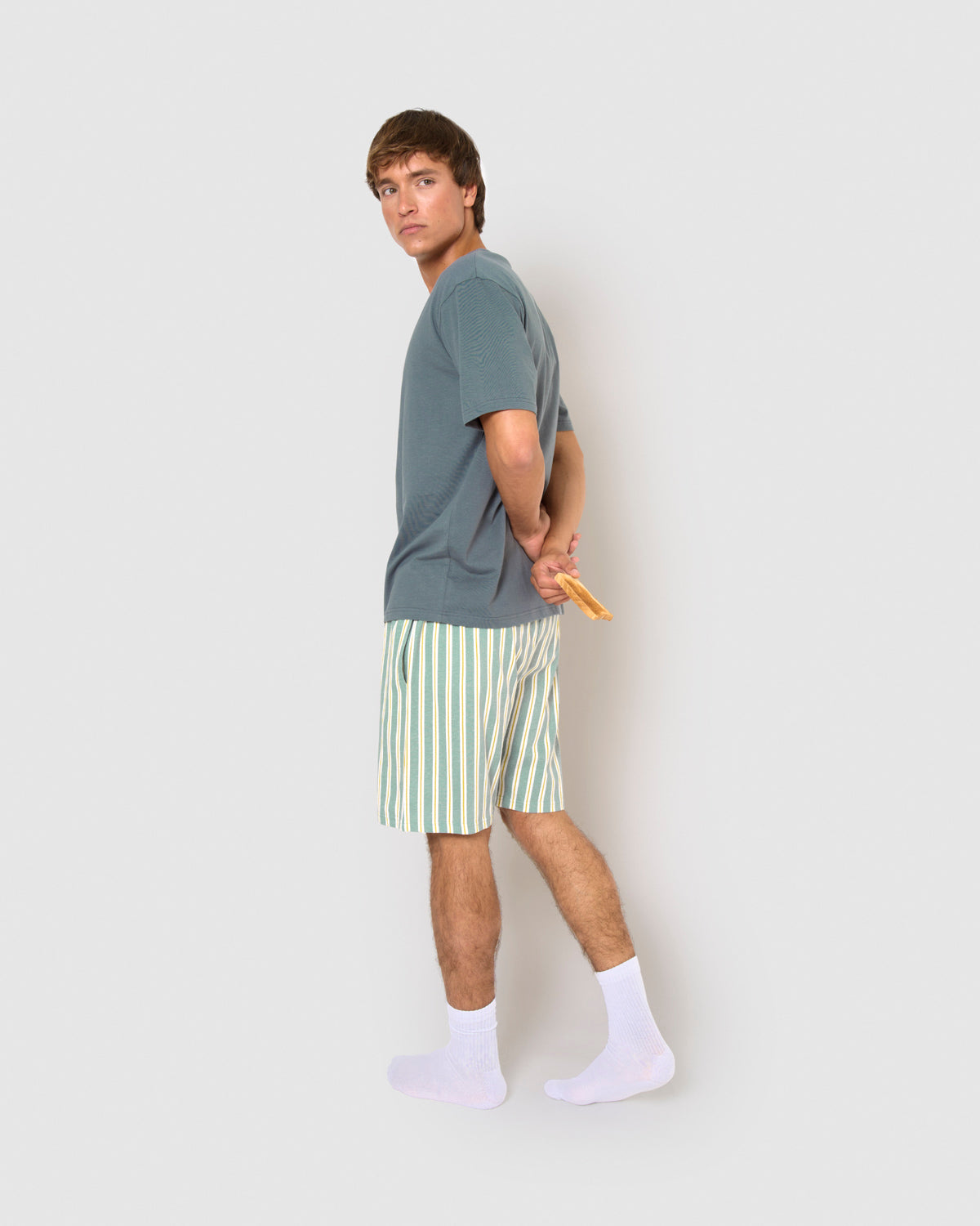 Pijama corto algodón raya schon azul