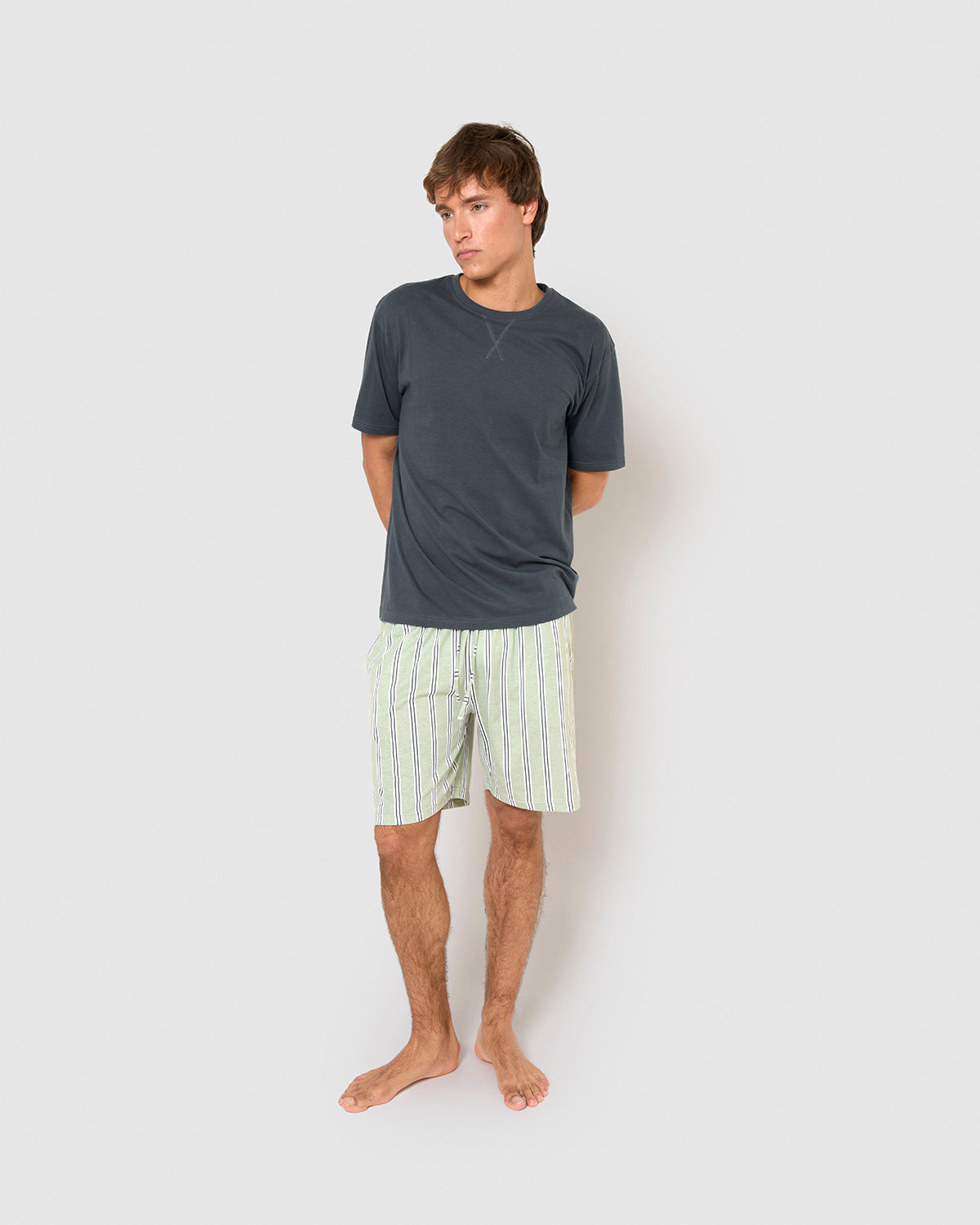 Pijama corto algodón revilla azul marino