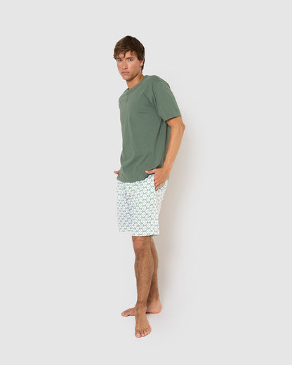 Pijama corto algodón fatuo verde