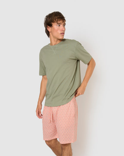 Pijama corto algodón arubi verde cacería