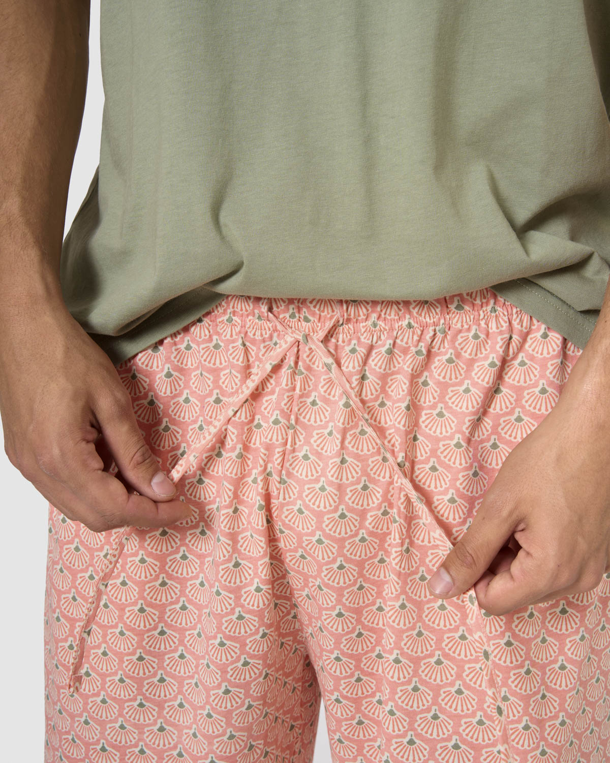 Pijama corto algodón arubi verde cacería