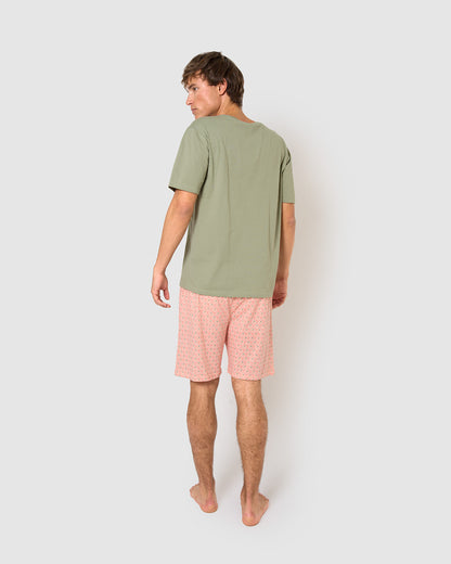 Pijama corto algodón arubi verde cacería