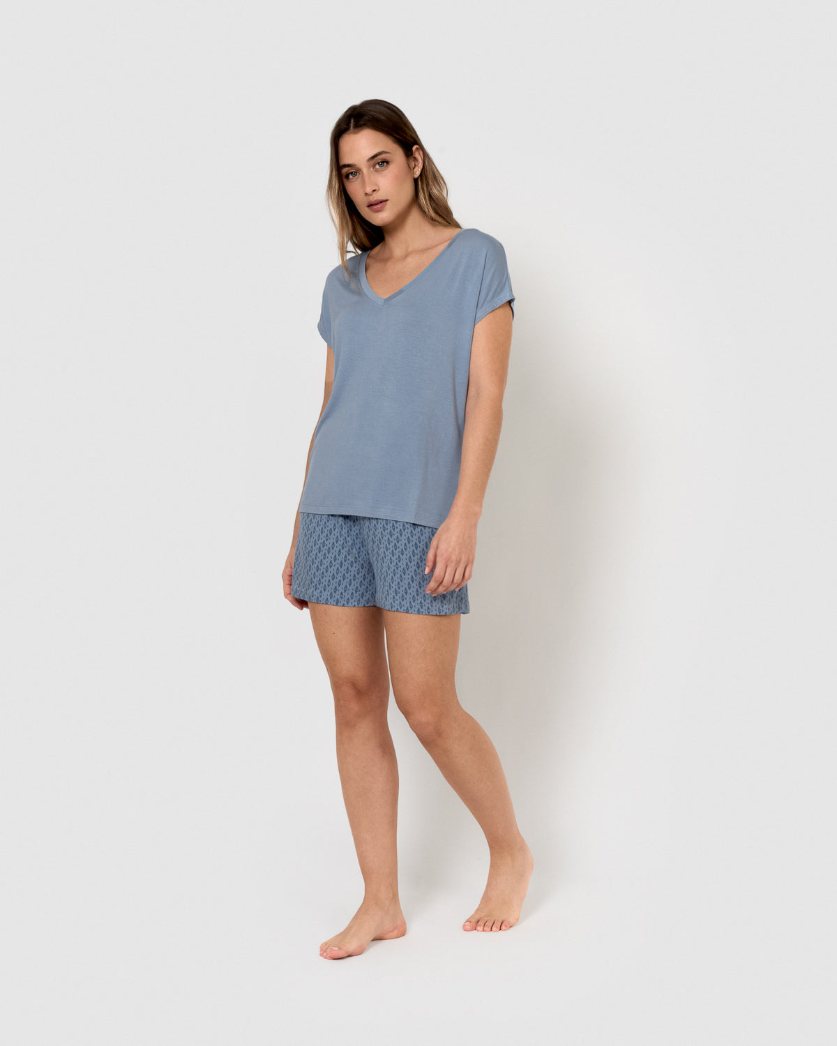 Pijama corto viscosa nerdana índigo