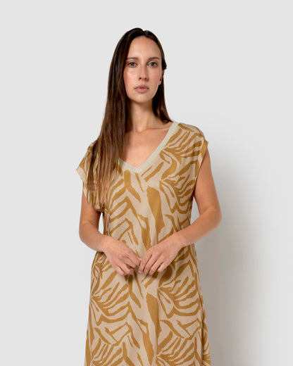 Vestido corto soft indra ocre