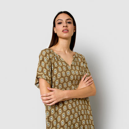 Vestito verde in viscosa di cotone jackie