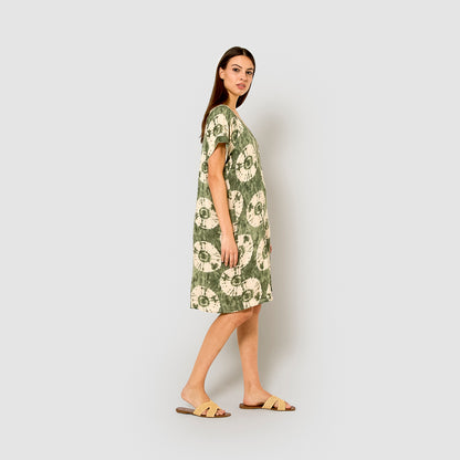 Robe courte en viscose bambula dugan, vert chasse