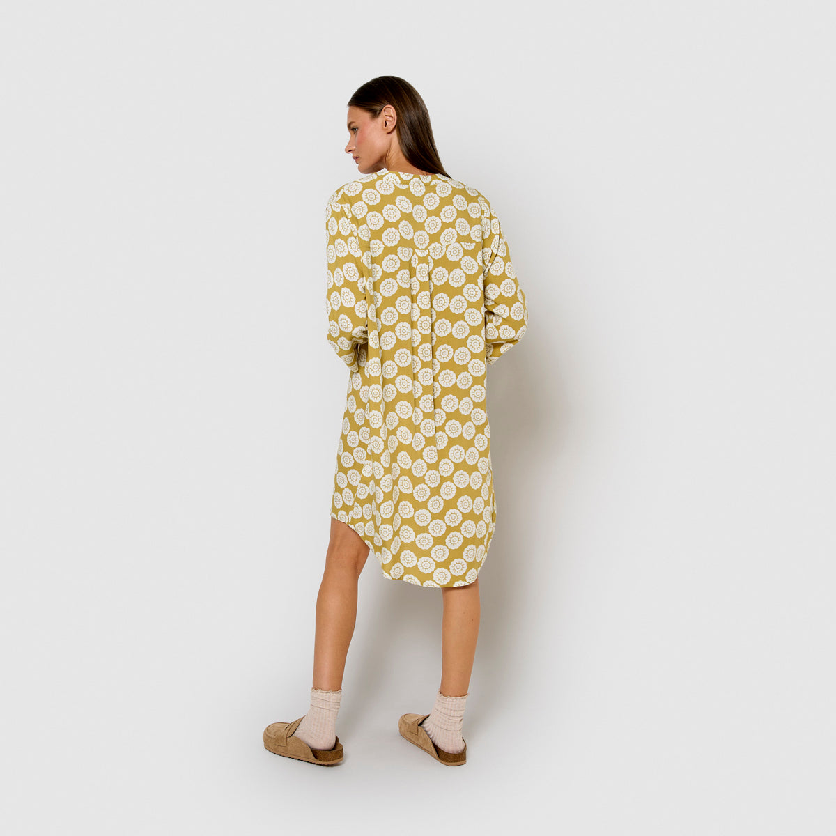 robe en viscose à carreaux vert citron
