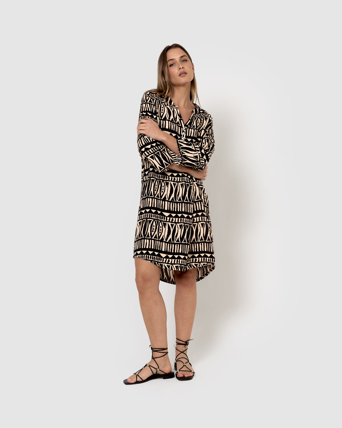 Vestido preto de viscose