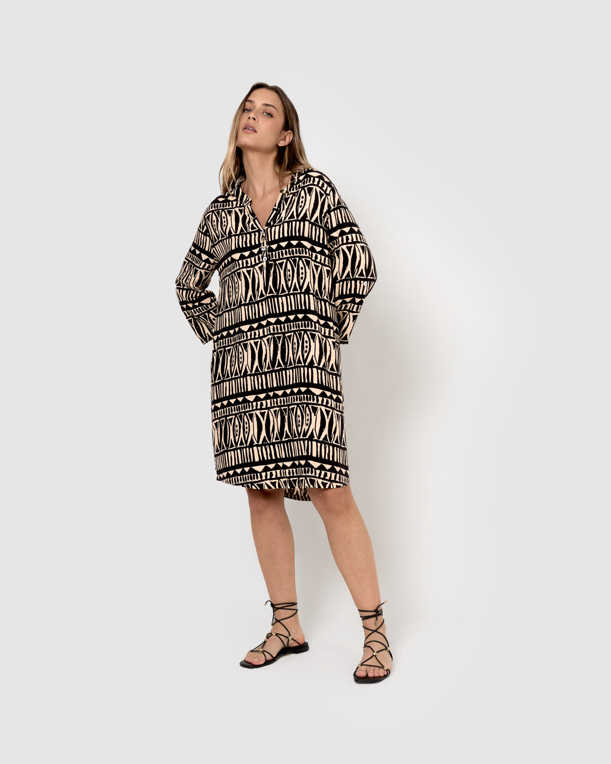 Vestido preto de viscose