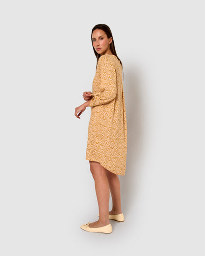 Vestido viscosa emeral ocre