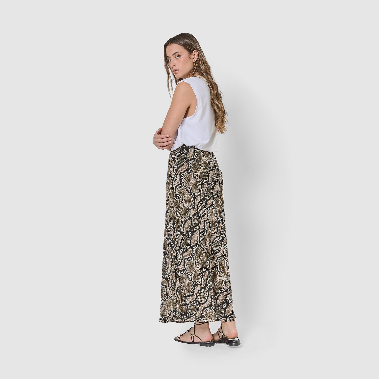 Falda Midi Viscosa Bambula Brisa Marr n Tramas falda-midi-viscosa-bambula-brisa-marr-n-tramas