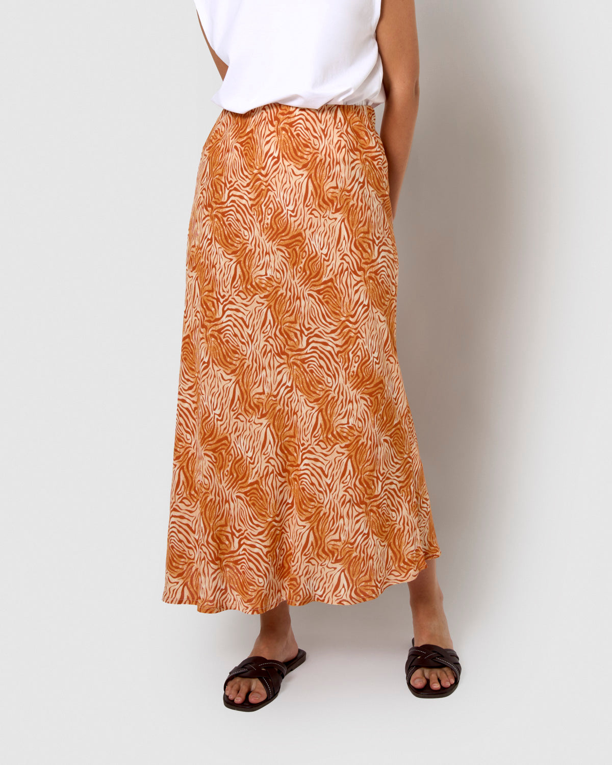 Gonna midi in viscosa con suola bambula