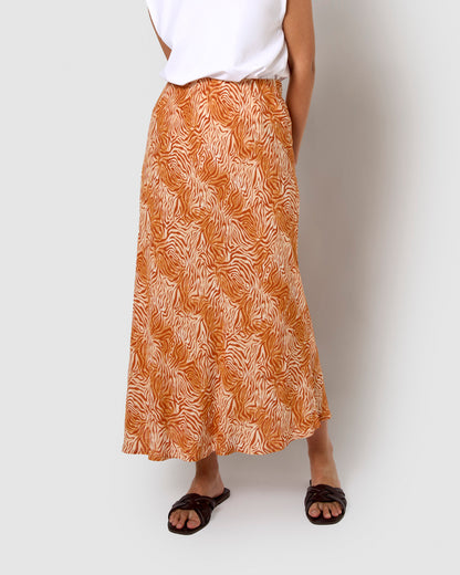 Gonna midi in viscosa con suola bambula