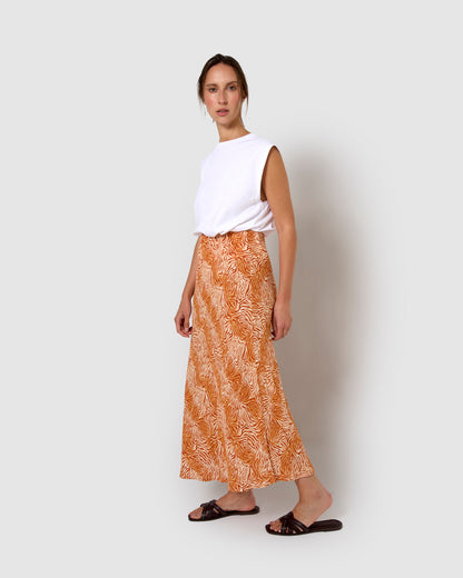 Gonna midi in viscosa con suola bambula