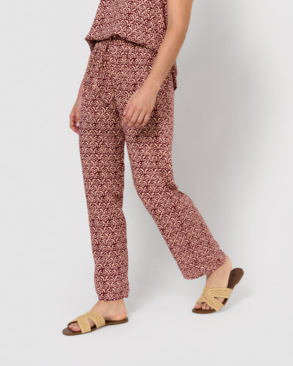 Pantalón viscosa bosco buganvilla