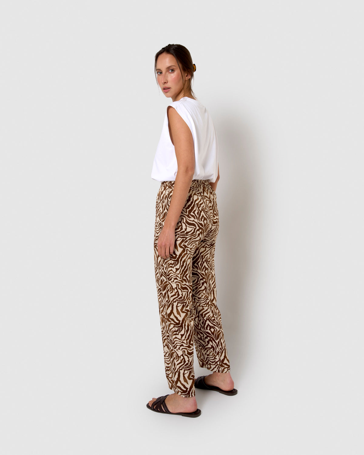 Pantaloni in viscosa marrone marion