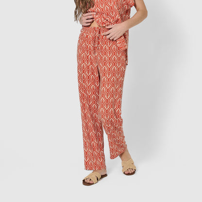Pantalón largo viscosa bibury teja