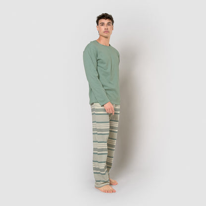 Pigiama lungo in cotone bonnylong color acquamarina
