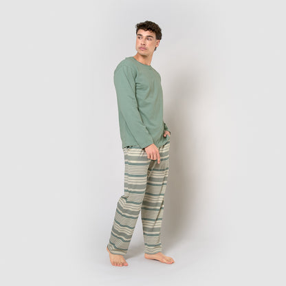Pigiama lungo in cotone bonnylong color acquamarina