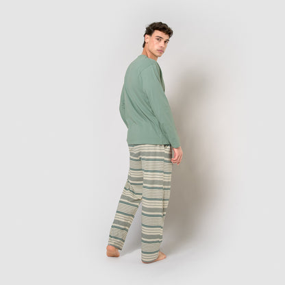Pigiama lungo in cotone bonnylong color acquamarina