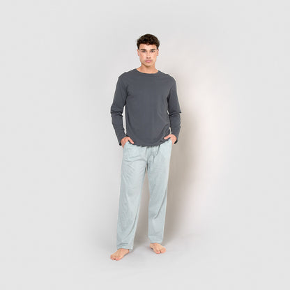 pigiama lungo in cotone Jupiter blu navy