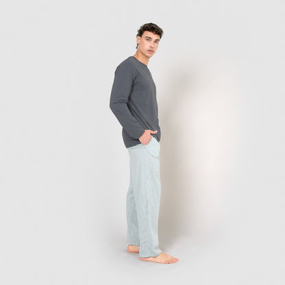 pigiama lungo in cotone Jupiter blu navy