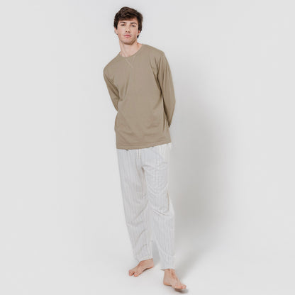 Pijama largo algodón jerezano camel