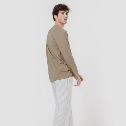 Pijama largo algodón jerezano camel