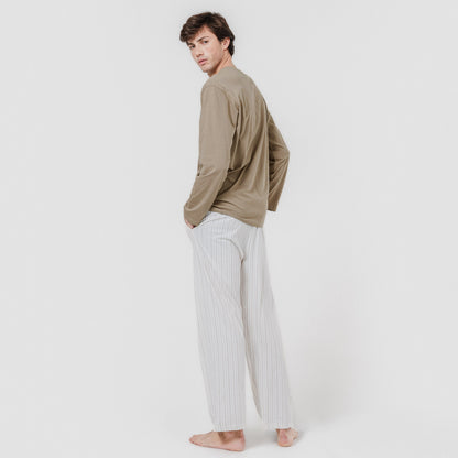 Pijama largo algodón jerezano camel