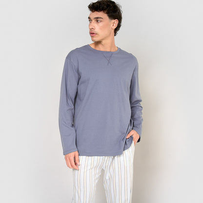 Pijama comprido de algodão Bill Indigo