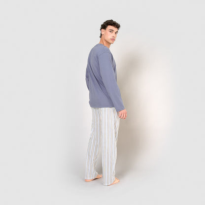 Pijama comprido de algodão Bill Indigo
