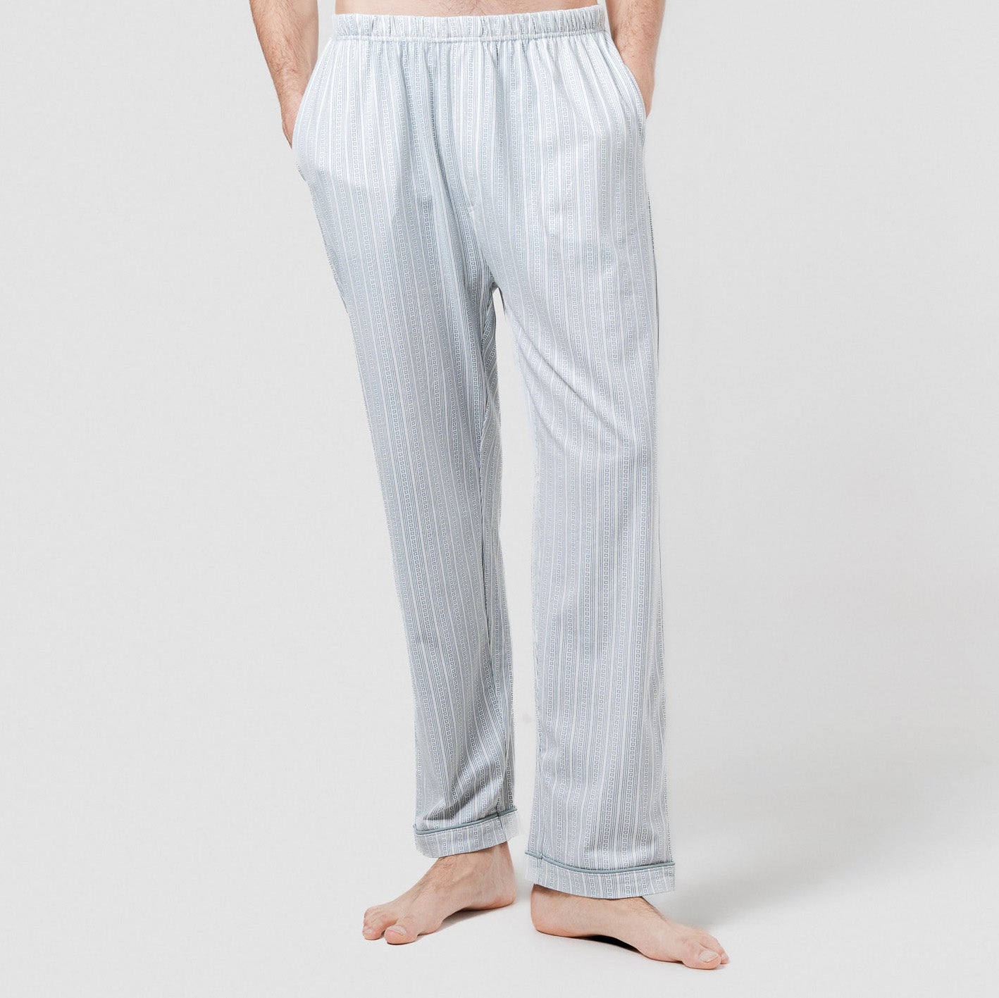 Camisa de pijama longa Sarananda azul claro de algodão