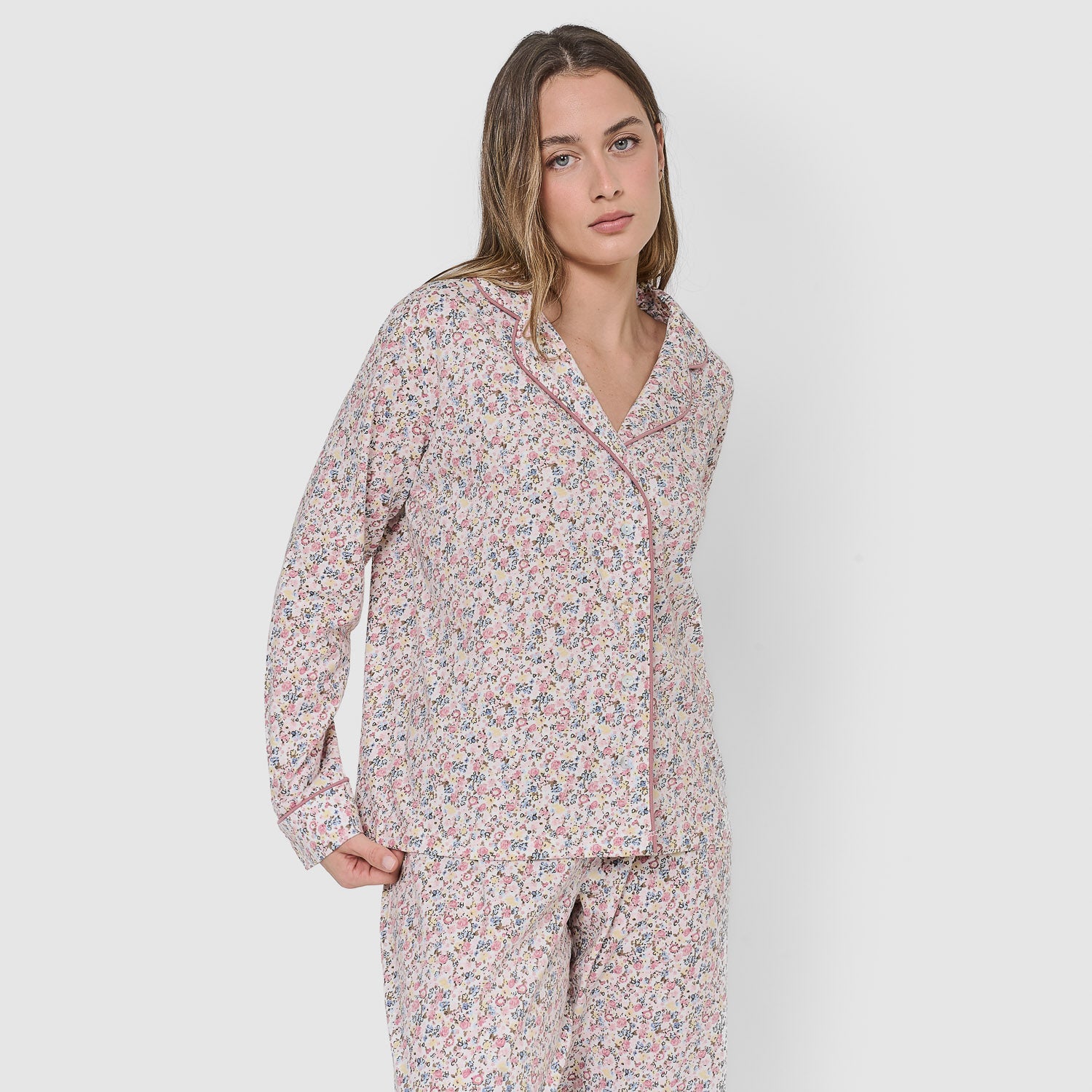 Pijama largo camisero aldogón alda rosa