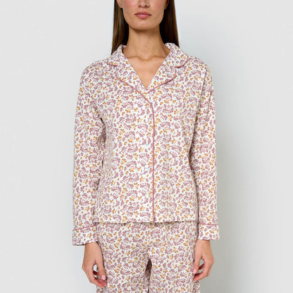 Pijama camisa de algodão rosa Selvana