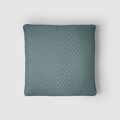 Cojín liso zig-zag verde francés