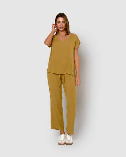 Camisa mujer bambula detalles plisados lima