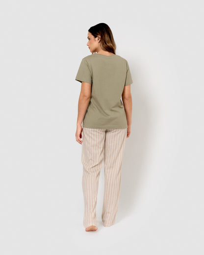 short-sleeved cotton pajamas, green Rita