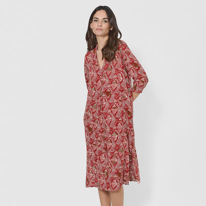 Vestido midi viscosa bambula zumaia teja