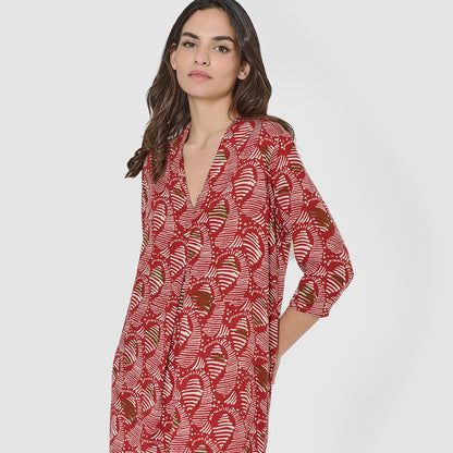 Vestido midi viscosa bambula zumaia teja