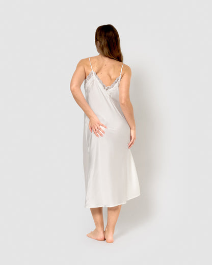 Camisón midi satén natural