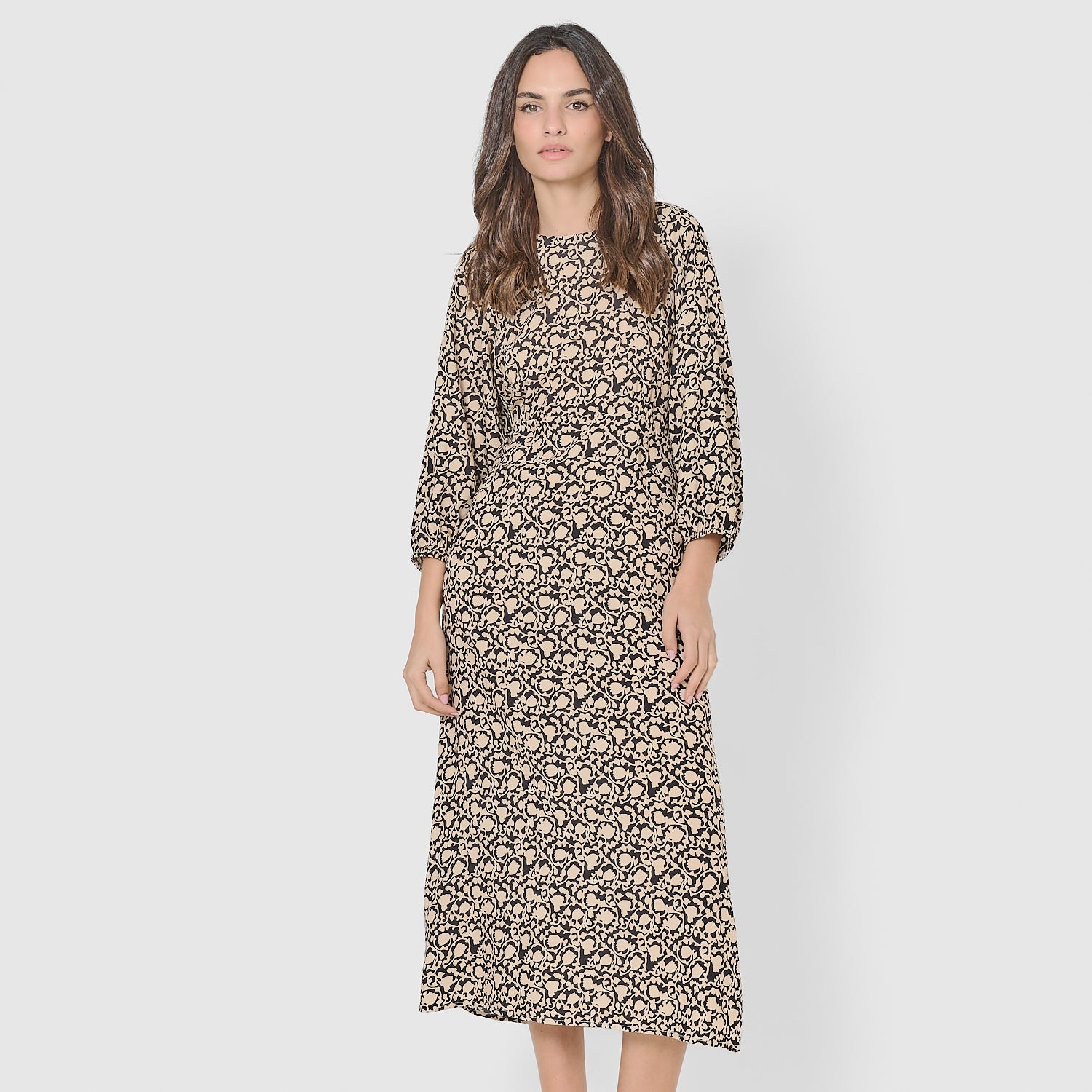 Vestido midi viscosa telma negro