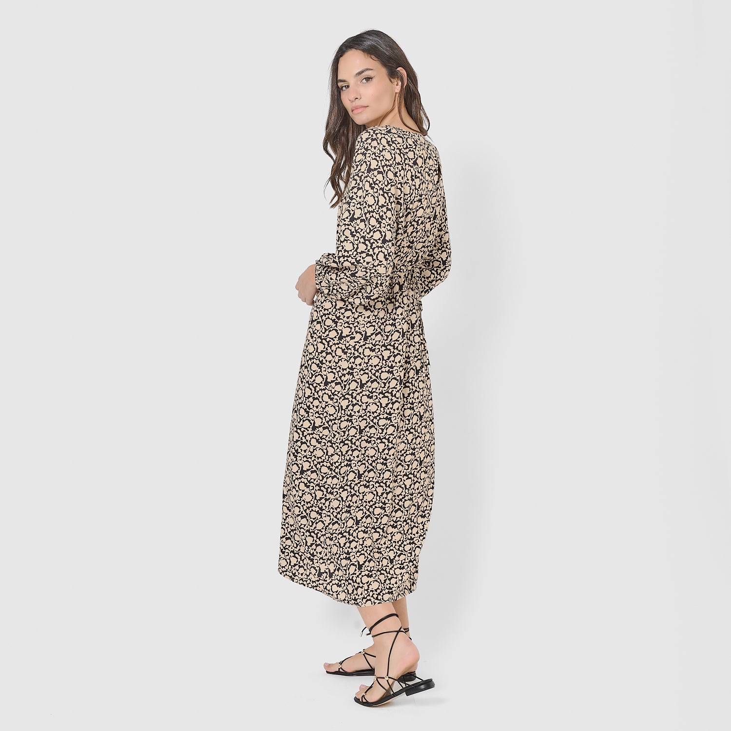 Vestido midi viscosa telma negro