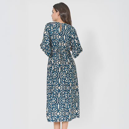 Vestido midi viscosa taissa azul